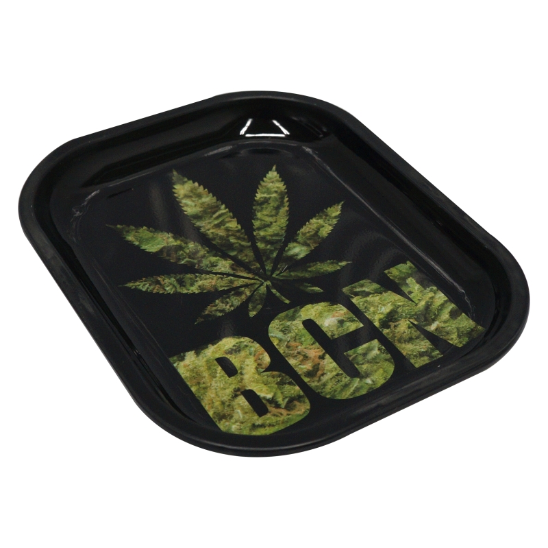 METAL ROLLING TRAY 18X14 CM - BARCELONA LEAF