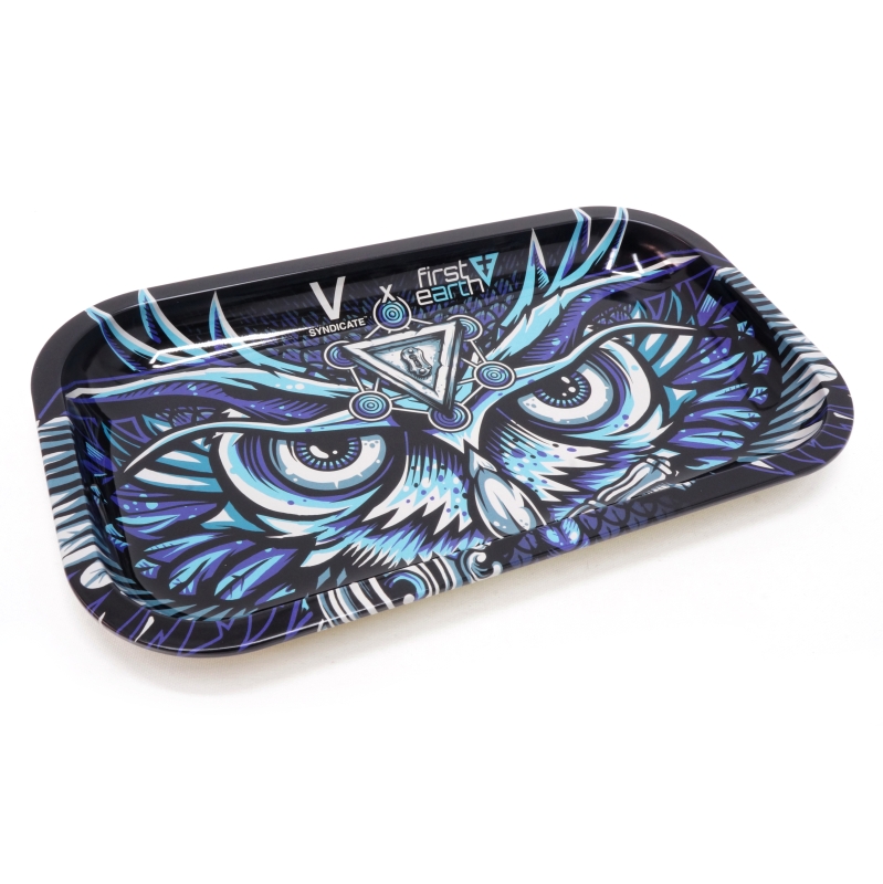 METAL ROLLING TRAY 27X16 CM - OWL