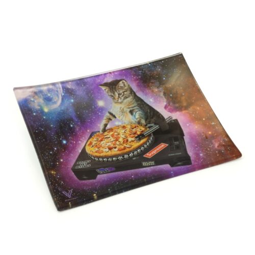 V-SYNDICATE DJ CAT SMALL GLASS TRAY FOR ROLLIN (16X12CM)