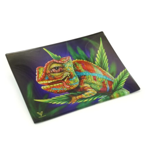 V-SYNDICATE STONED CHAMELEON SMALL GLASS TRAY FOR ROLLIN (16X12CM)