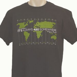 420 T-SHIRT - DOUBLE PRINTING - ITS ALWAYS 420 - L (GREY)