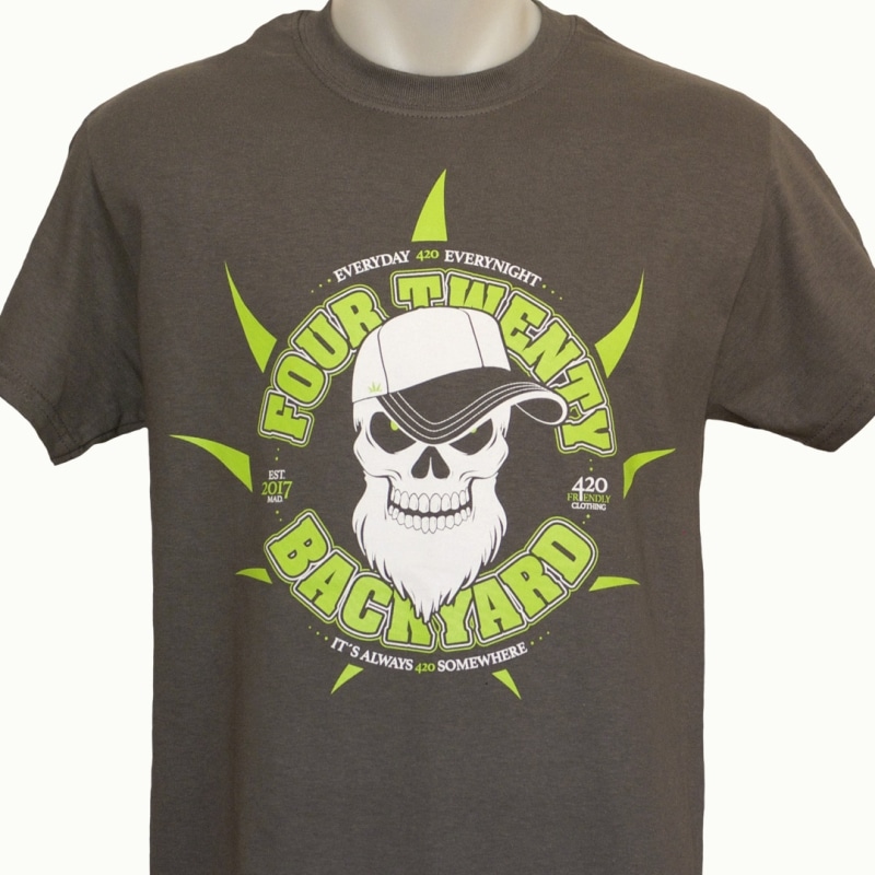 420 T-SHIRT - SINGLE IMPRESION - SKULL - XL (GRAY)