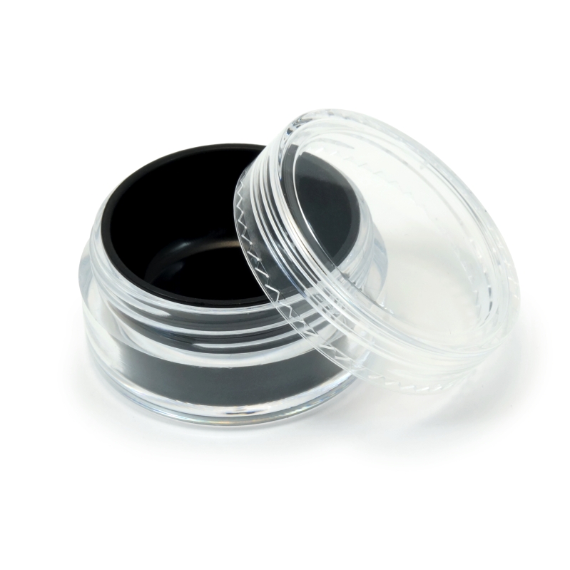PLASTIC JAR WITH SILICONE INSERT BLACK 10 ML (PACK 50 UNITS)