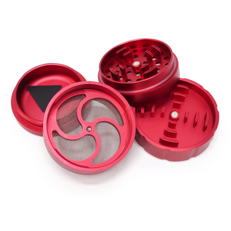 GRINDER FASHION, 4 PART, 63MM, RED