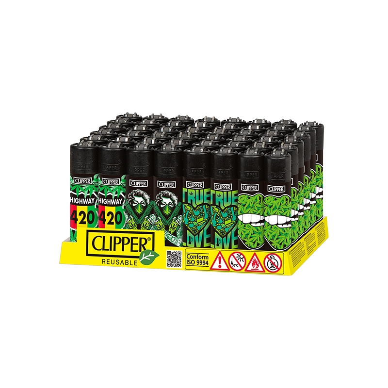 LIGHTER CLIPPER CLASSIC LARGE "GIRL WEED" (DISPLAY 48 UNITS)