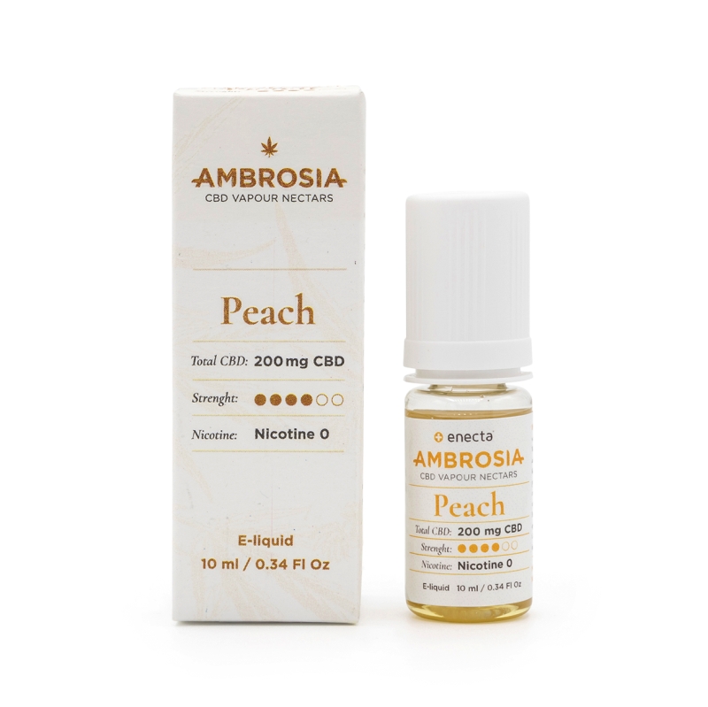 AMBROSIA 200 MG CBD E-LIQUID 10 ML (PEACH)