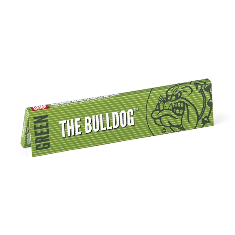 THE BULLDOG KING SIZE SLIM GREEN HEMP PAPER (50 BOOKLETS)