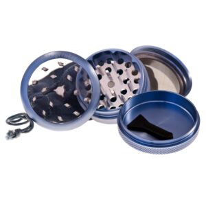4- PART PURE GRINDER CLEAR TOP 55MM BLUE