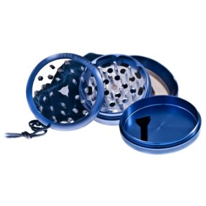 4- PART PURE GRINDER CLEAR TOP 63MM BLUE
