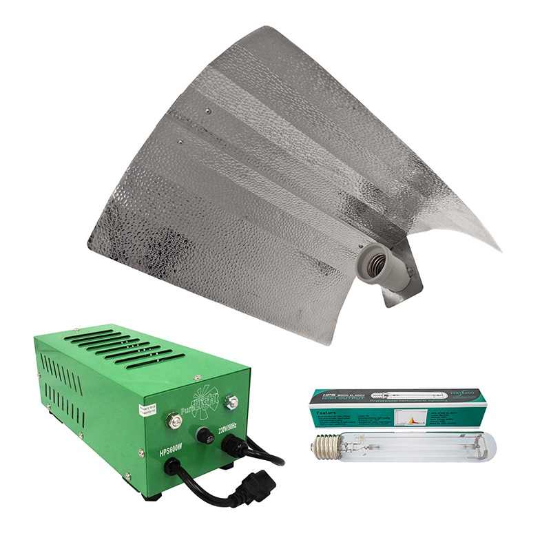 KIT BALASTRO PURE LIGHT 600 W CERRADO V2 + BOMBILLA FERTRASO 600W HPS E40 FITTING + REFLECTOR STUCO