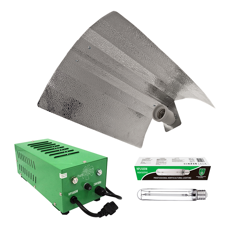 KIT BALASTRO PURE LIGHT 600 W CERRADO V2 + BOMBILLA PLATINUM 600W HPS+ REFLECTOR STUCO