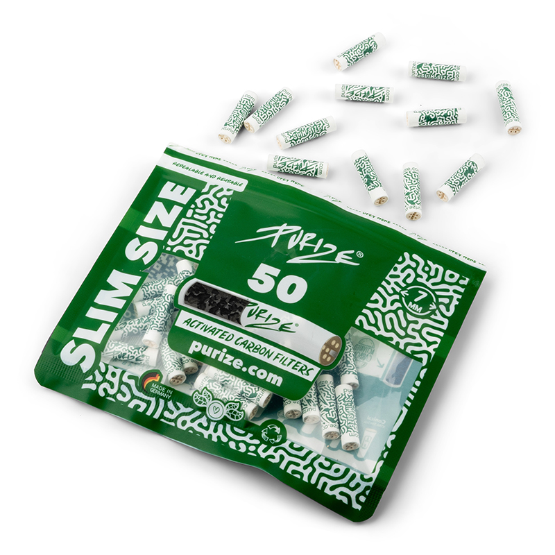 PURIZE SLIM SIZE FILTERS (50 UNITS / BAG) WHITE