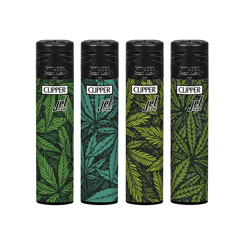 LIGHTER CLIPPER CLASSIC LARGE PRINTED WEED (DISPLAY 48 UNITS)