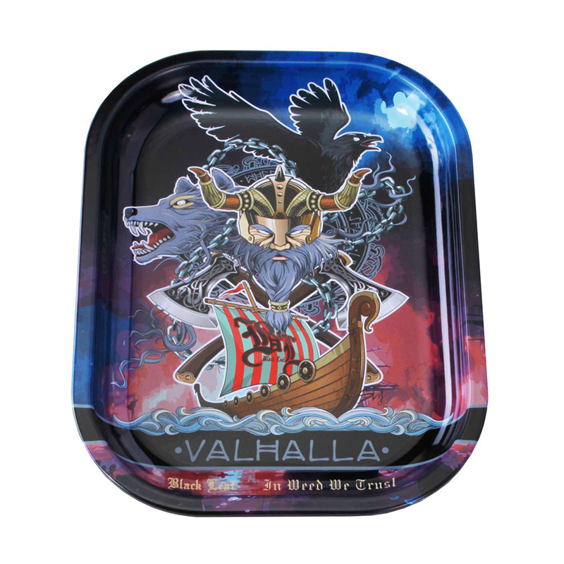 BLACK LEAF ROLLING TRAY VALHALLA 180X140X15MM