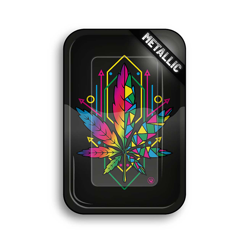 FIRE-FLOW ROLLING TRAY GEO LEAVES METALLIC 275X175M