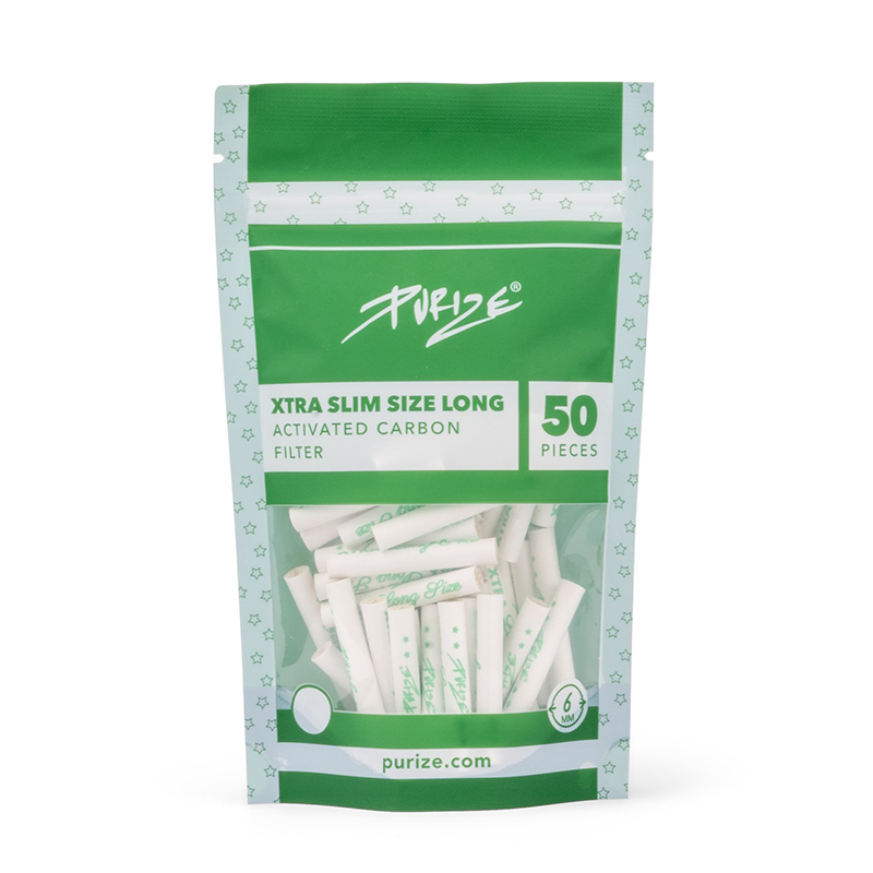 PURIZE XTRA SLIM SIZE LONG FILTERS (50 UNITS / BAG) WHITE