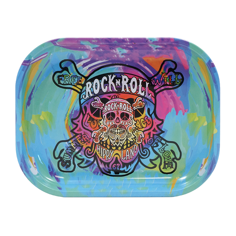 METAL ROLLING TRAY 18X14 CM - ROCKNROLL