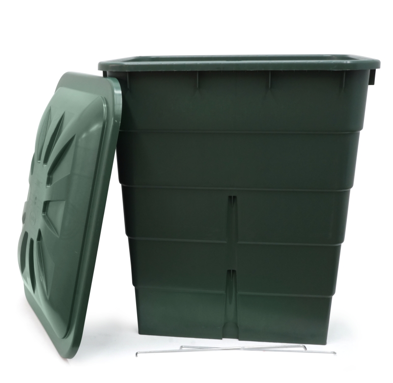 WATER BARREL RECTANGULAR GREEN 300L
