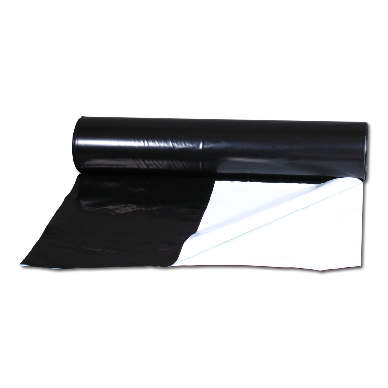 PLASTIC FOIL BLACK-WHITE 2X25 METRES 70 MICRONS