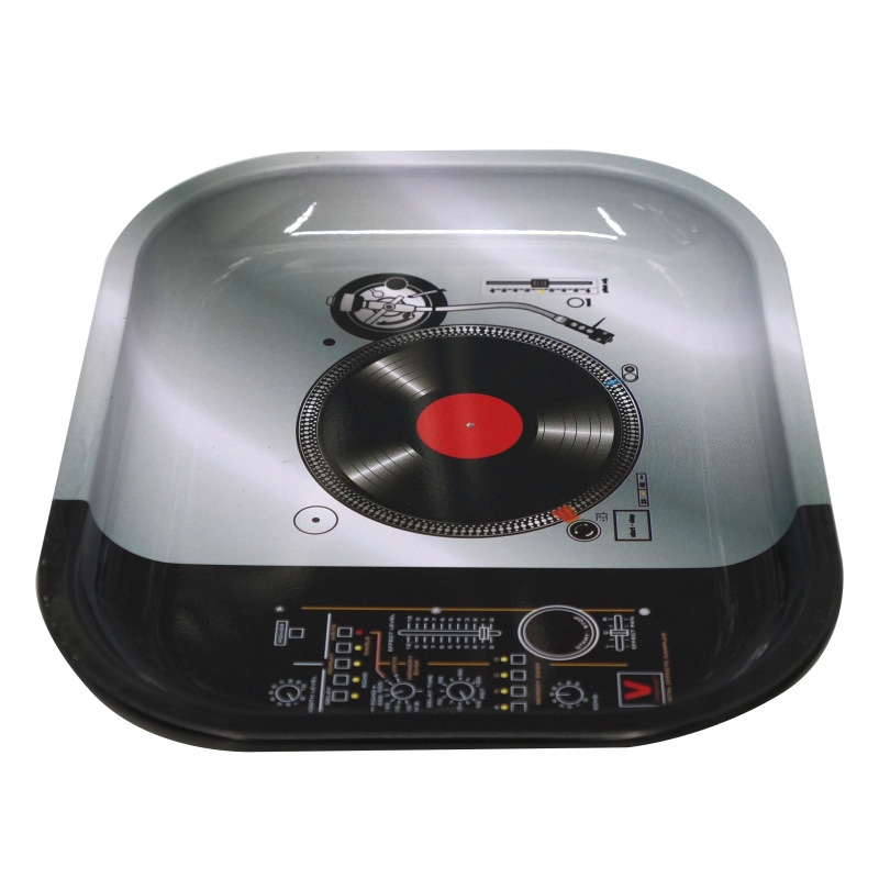 METAL ROLLING TRAY 18X14 CM - GROOVE