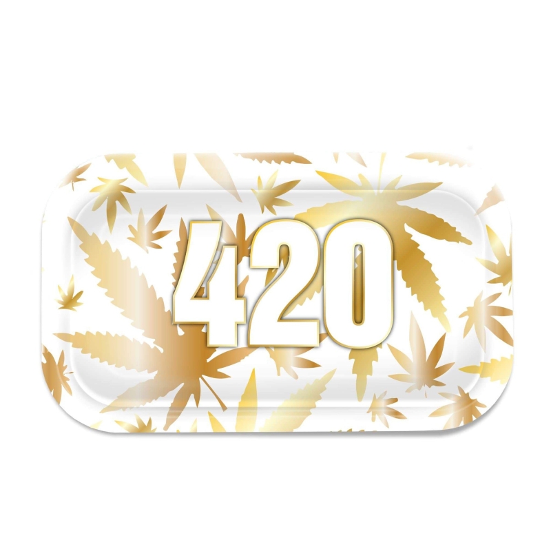 V-SYNDICATE 420 GOLD LARGE METALLIC TRAY FOR ROLLIN (27 x 16 CM)
