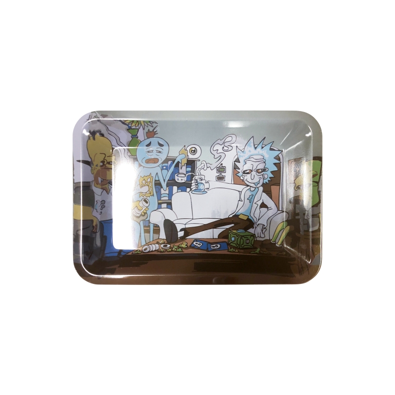 METAL ROLLING TRAY 180X124X13 MM - RICK&MORTY HOMER