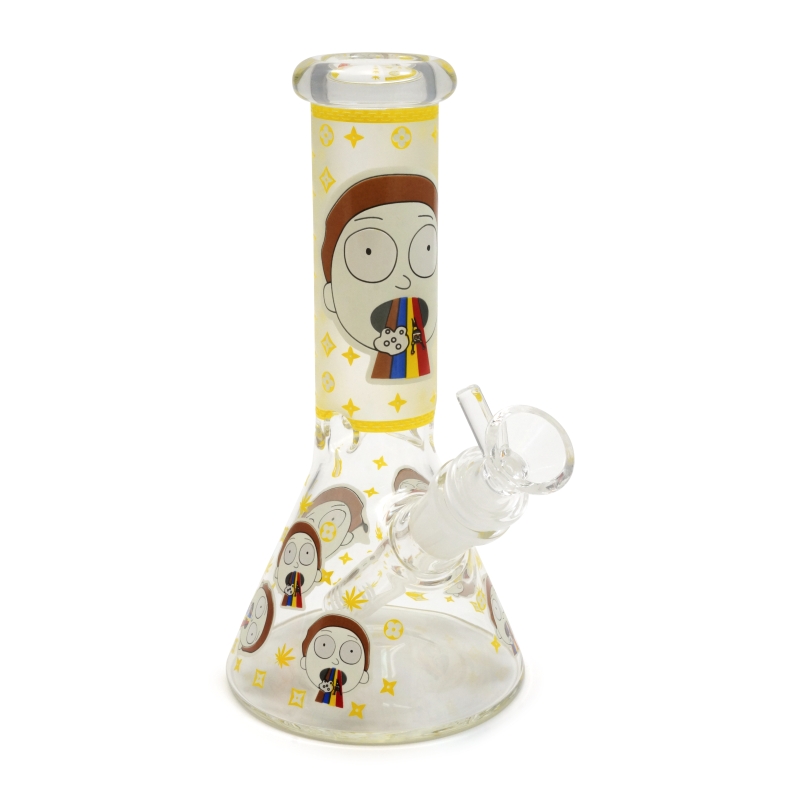 GLASS BONG 20CM BEAKER FLUORESCENT MORTY GLOW