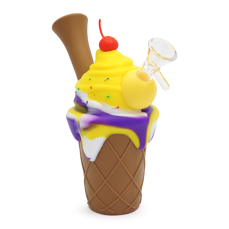 BONG DE SILICONA ICECREAM CON CAZUELA DE VIDRIO