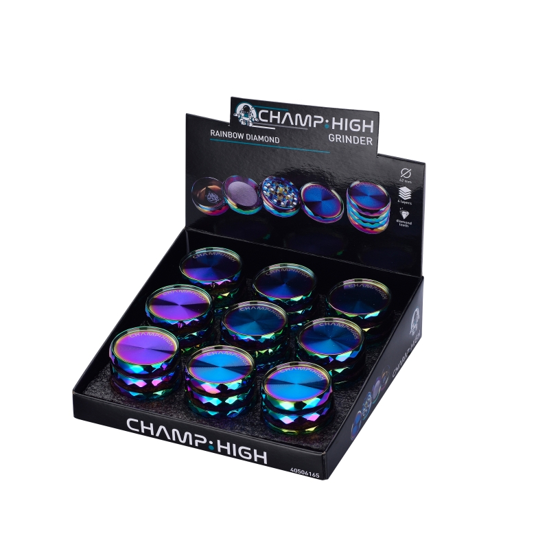 RAINBOW DIAMOND GRINDER (40 MM) 4-PART CHAMP HIGH (9 UNITS DISPLAY)