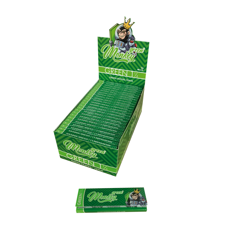 MONKEY KING PAPER 1.1/4 GREEN (DISPLAY 50 BOOKLETS)