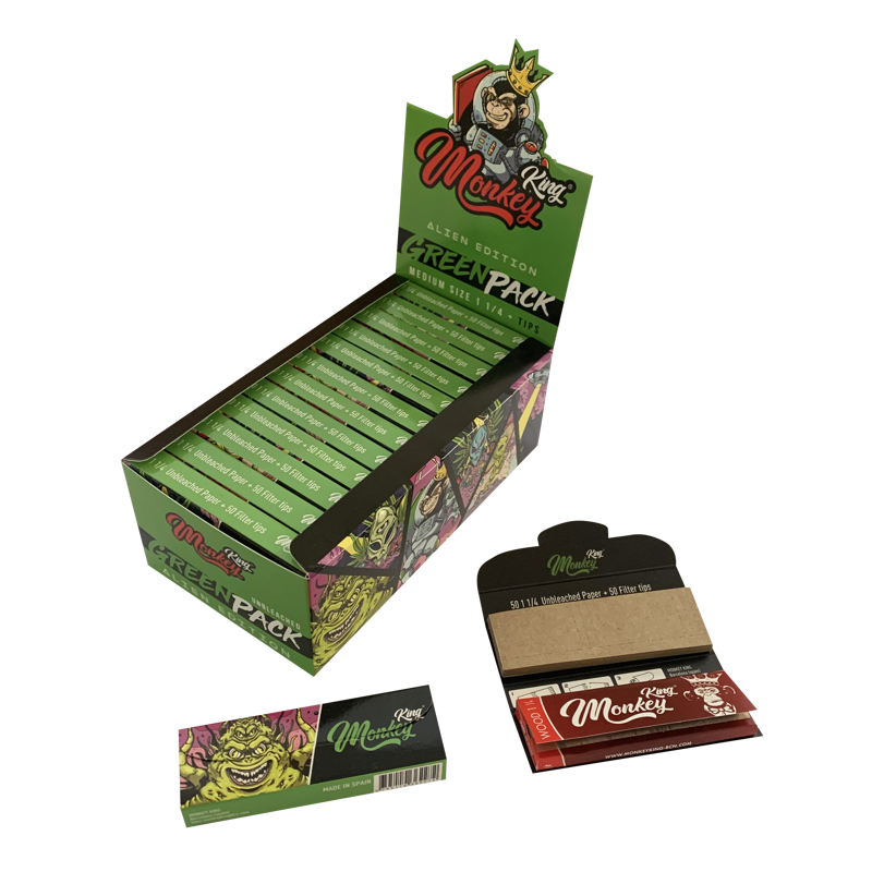 PAPER AND FILTERS MONKEY PACK 1.1/4 ALLIEN (DISPLAY 24 BOOKLETS)