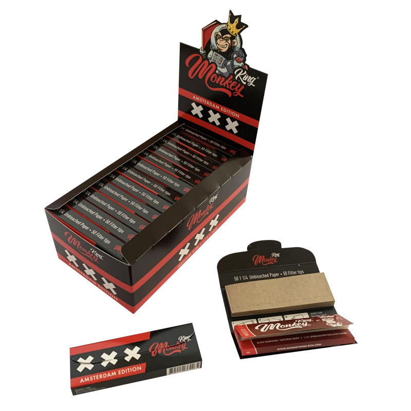 PAPER AND FILTERS MONKEY PACK 1.1/4 AMSTERDAM (DISPLAY 24 BOOKLETS)