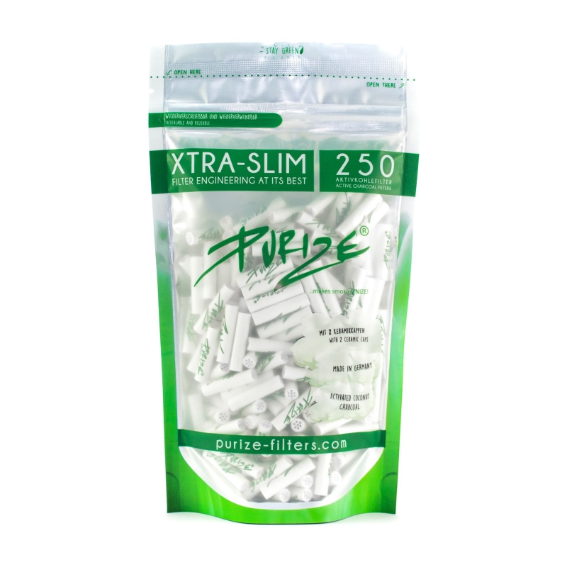 PURIZE XRTA SLIM FILTERS (250 UNITS / BAG) WHITE