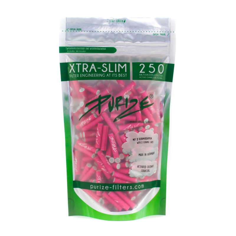 PURIZE XRTA SLIM FILTERS (250 UNITS / BAG) PINK