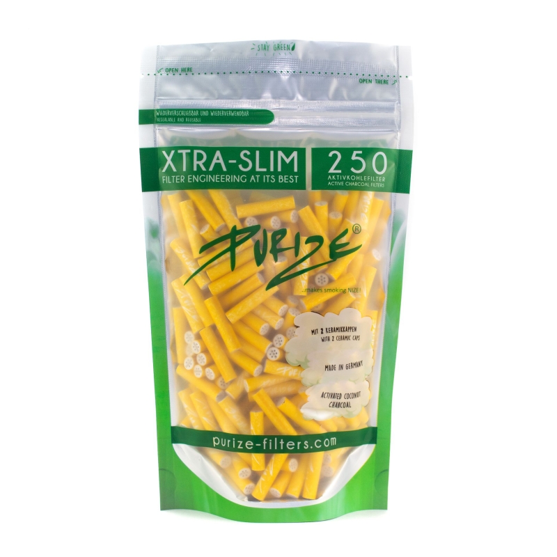 PURIZE XRTA SLIM FILTERS (250 UNITS / BAG) YELLOW