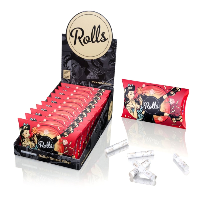 FILTERS ROLLS 40 PACK 8MM (DISPLAY WITH 10 PACKS)