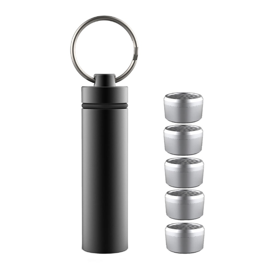 STEELCAPS - STAINLESS STEEL DOSING CAPSULES (5 UNITS) + BLACK CADDY